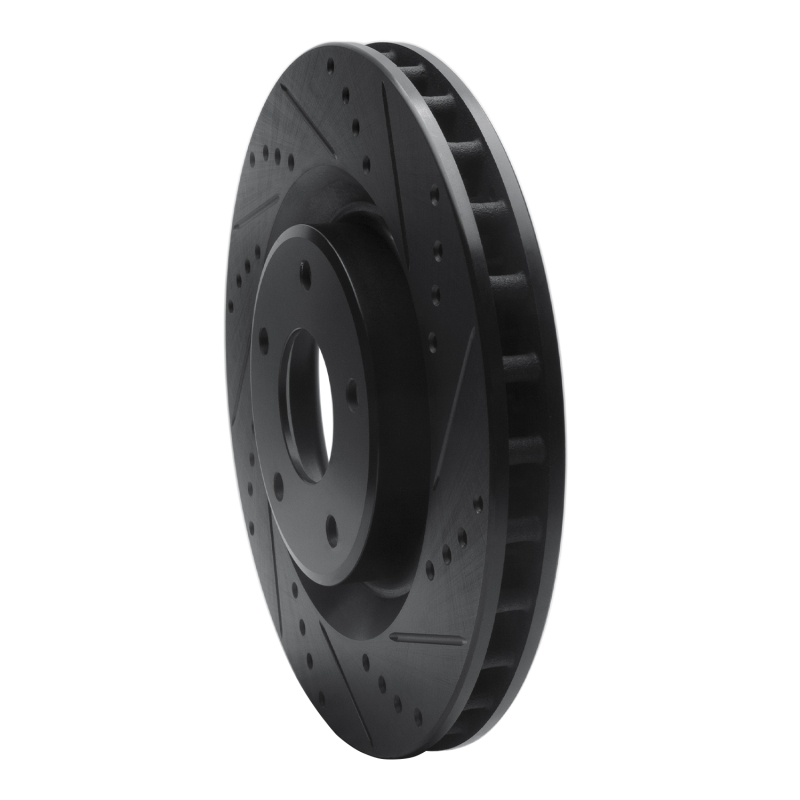 Cadillac XLR Brake Rotor (1) - Front Right - R1 Concepts - Drilled & Slotted - Black - `05-`13